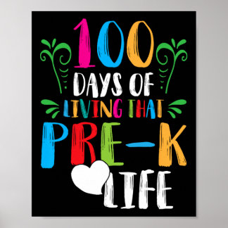 Poster 100 jours de vie qui pré-k vie100jours d'école