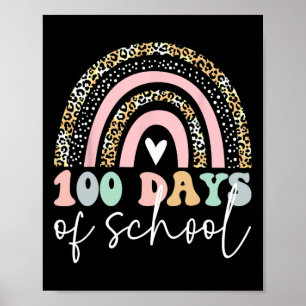 Poster 100 Jours D'École 100E Jour Enseignant Arc En Ciel