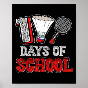 Poster 100 Jours D'école Amoureux De Badminton Enfants Ga