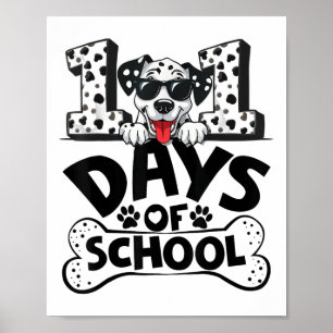 Poster 100 Jours D'École Chien Dalmatien Garçon Enfant 10