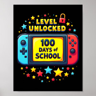 Poster 100 Jours D'École Déverrouillé Gamer Boys Vidéo