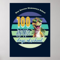 100 Jours d'École Drôle Cool Dinosaure École
