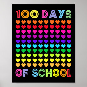 Poster 100 Jours D'École Et Toujours Aimer Il Coeur 100T