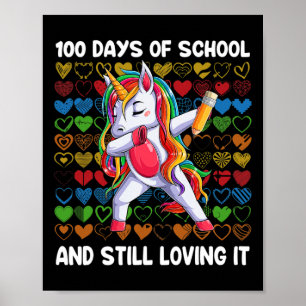 Poster 100 Jours D'École Et Toujours Aimer Il Unicorn Gir