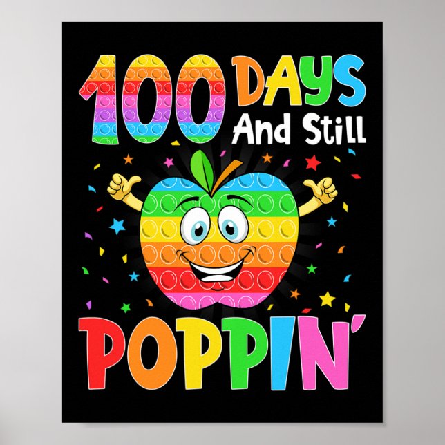 Poster 100 Jours D'École Et Toujours Poppin 100E Jour Pop (Devant)