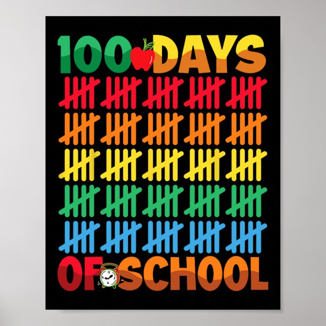 Poster 100 Jours D'École Joyeux 100E Jour D'Enseignement (Devant)