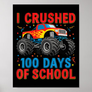 Poster 100 Jours D'École Monster Truck Boys 100e Jour