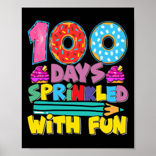 Poster 100 Jours D'École Parsemés De Cupcake Fun Mignonne