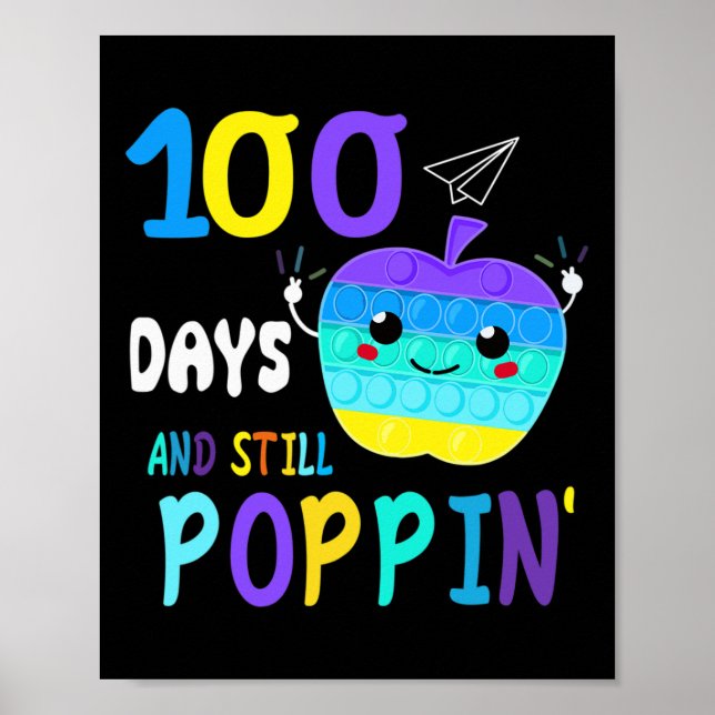 Poster 100 Jours D'École Pour Fidget Popit Amateurs Garço (Devant)