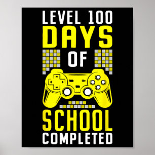 Poster 100 Jours D'École Pour Garçons Niveau Terminé Game