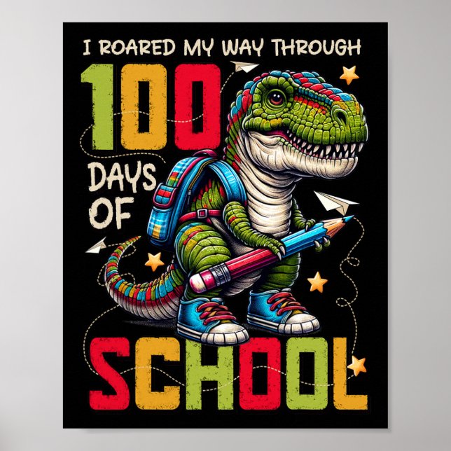 Poster 100 Jours D'École Trex 100 Jours Plus Smarter 100E (Devant)