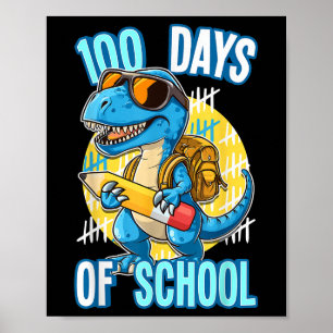 Poster 100 Jours D'École Trex 100E Jour De L'École Dino