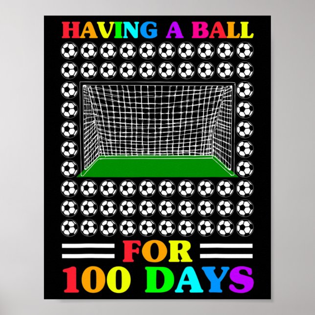 Poster 100 Jours D'Enseignant Soccer 100E Jour Pour Bo (Devant)