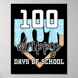 Poster 100 Jours D'Entraînement De L'École De Baseball Cr