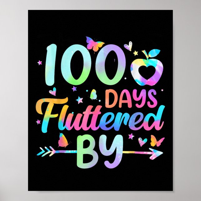 Poster 100 Jours Fluttered By - 100th Day Of School (Devant)