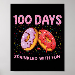 Poster 100 jours parsemés de donut amusant 100e jour de c
