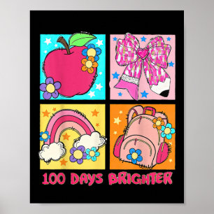 Poster 100 Jours Plus Brighter Retro Coquette 100e Jour D
