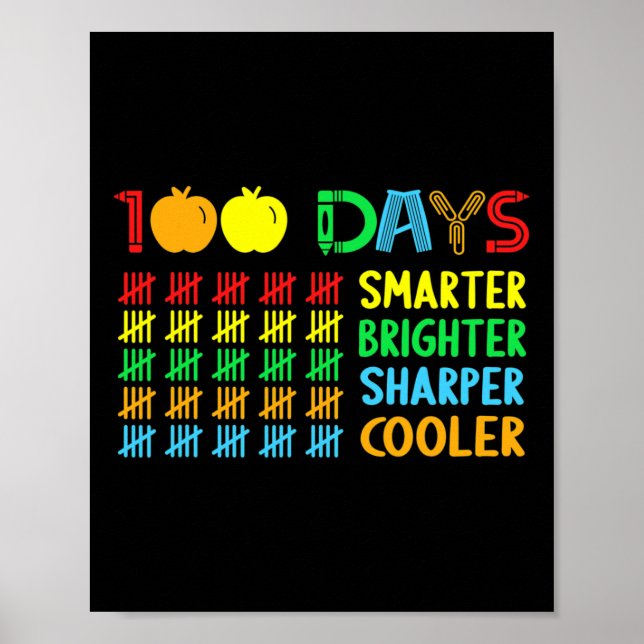Poster 100 jours plus brillant plus intelligent aiguiseur (Devant)