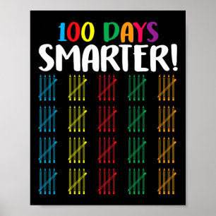 Poster 100 jours plus intelligent Comptage Hash Marks jou