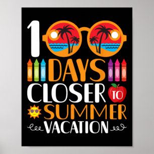 Poster 100 jours plus près des vacances d'été 