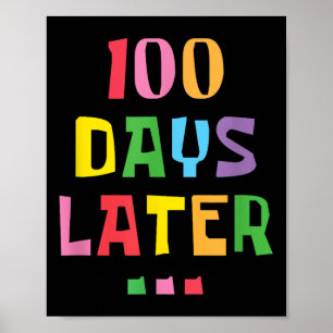 Poster 100 Jours Plus Tard 100E Jour D'Enseignants À L'Éc