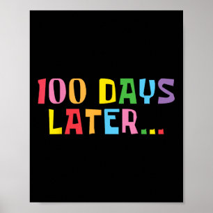 Poster 100 Jours Plus Tard 100E Jour D'Enseignants À L'Éc