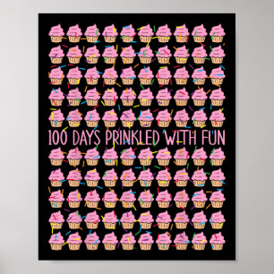 Poster 100 Jours Saupoudrés De Donuts Amusants 100 Jours
