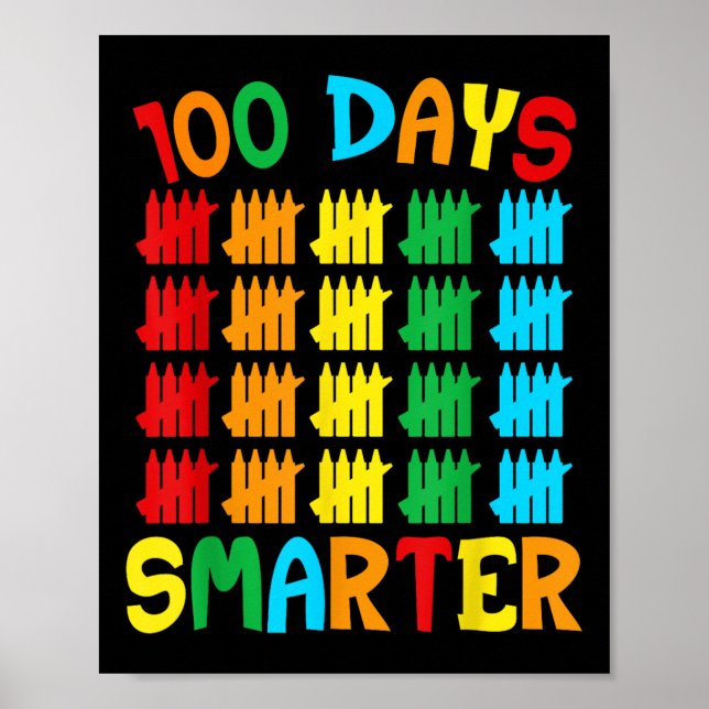 Poster 100 Jours Smarter Funny 100e Jour De L'École (Devant)
