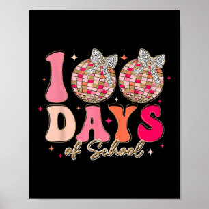 Poster 100 Jours super D'École Coquette Bow 100e Jour O