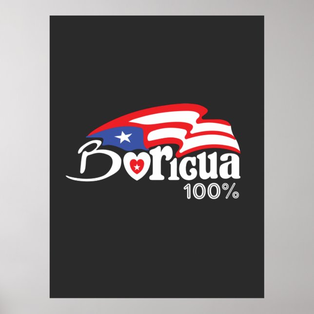 Poster 100% Porto Rico Boricua (Devant)