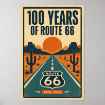 100 Years of Route 66 Centennial Litho