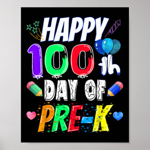 Poster 100e Jour De Cadeau Scolaire 100 Jours D'Enseignan