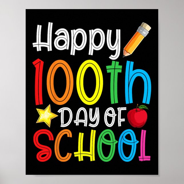 Poster 100e Jour De L'École 100 Jours De L'Enseignant Stu (Devant)