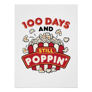 Poster 100e Jour de l'école 100 jours et toujours Poppin