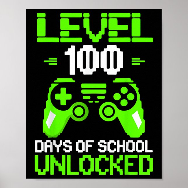 Poster 100e Jour De L'École Chemise Enfants Jeux Vidéo Ga (Devant)