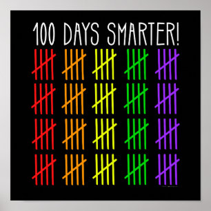 Poster 100e jour de l'école Enseignant de comptage arc-en