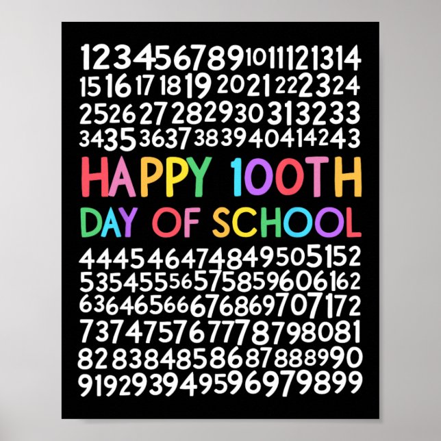 Poster 100e Jour De L'École Enseignant Enfants 100 Jours  (Devant)