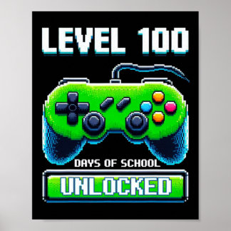 Poster 100e Jour De L'École Jeux Vidéo Enfants Garçon Gam