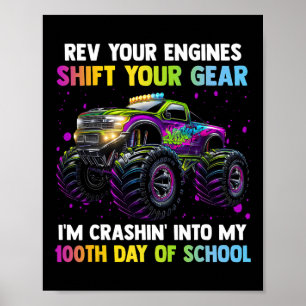 Poster 100E Jour De L'École Monster Truck Boys 100 Jours