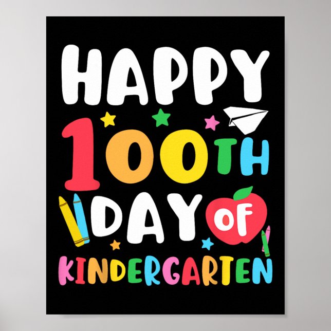 Poster 100e Jour De Maternelle Enseignant Enfants 100 Jou (Devant)