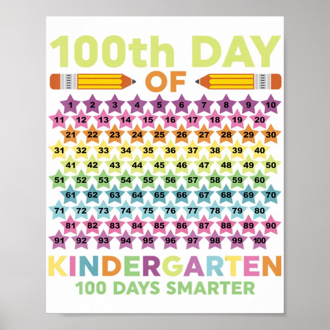 Poster 100e Jour d'école maternelle Étudiant intelligent  (Devant)