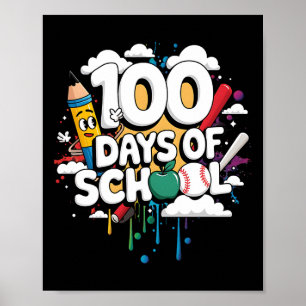 Poster 100e jour drôle tenue enseignant &amp; élève 100 D