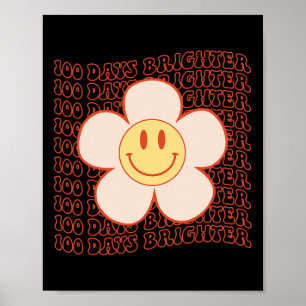 Poster 100e jour école rétro Super joyeux visage 100 jour