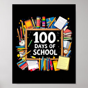 Poster 100E Jours D'Enseignant Enseignant Enfants Joyeux 