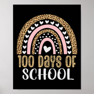 Poster 100ème Jour De L'École Enseignant 100 Jours Rainbo