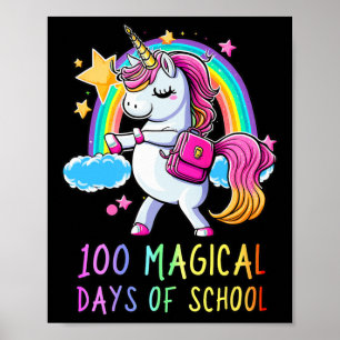 Poster 100ème Jour De L'École Unicorn 100 Jours Magiques