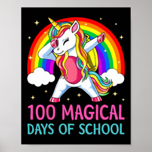 Poster 100ème Jour De L'École Unicorn 100 Jours Magiques 