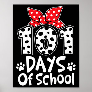 Poster 101 Jours D'école Chien Mignon 100ème Jour Étu