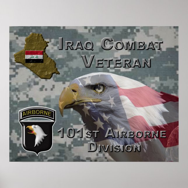 Poster 101e Division aéroportée Irak Vétéran de combat (Devant)