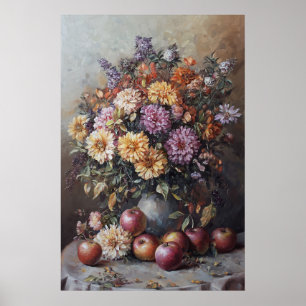Poster 1069 Fleurs Et Pommes D'Automne
